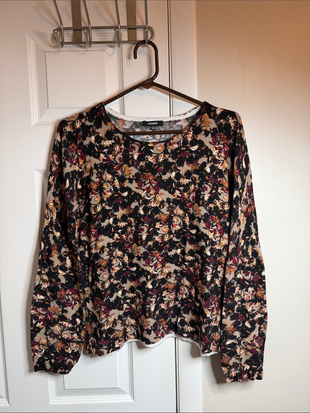 Premise Black Floral Lightweight Sweater